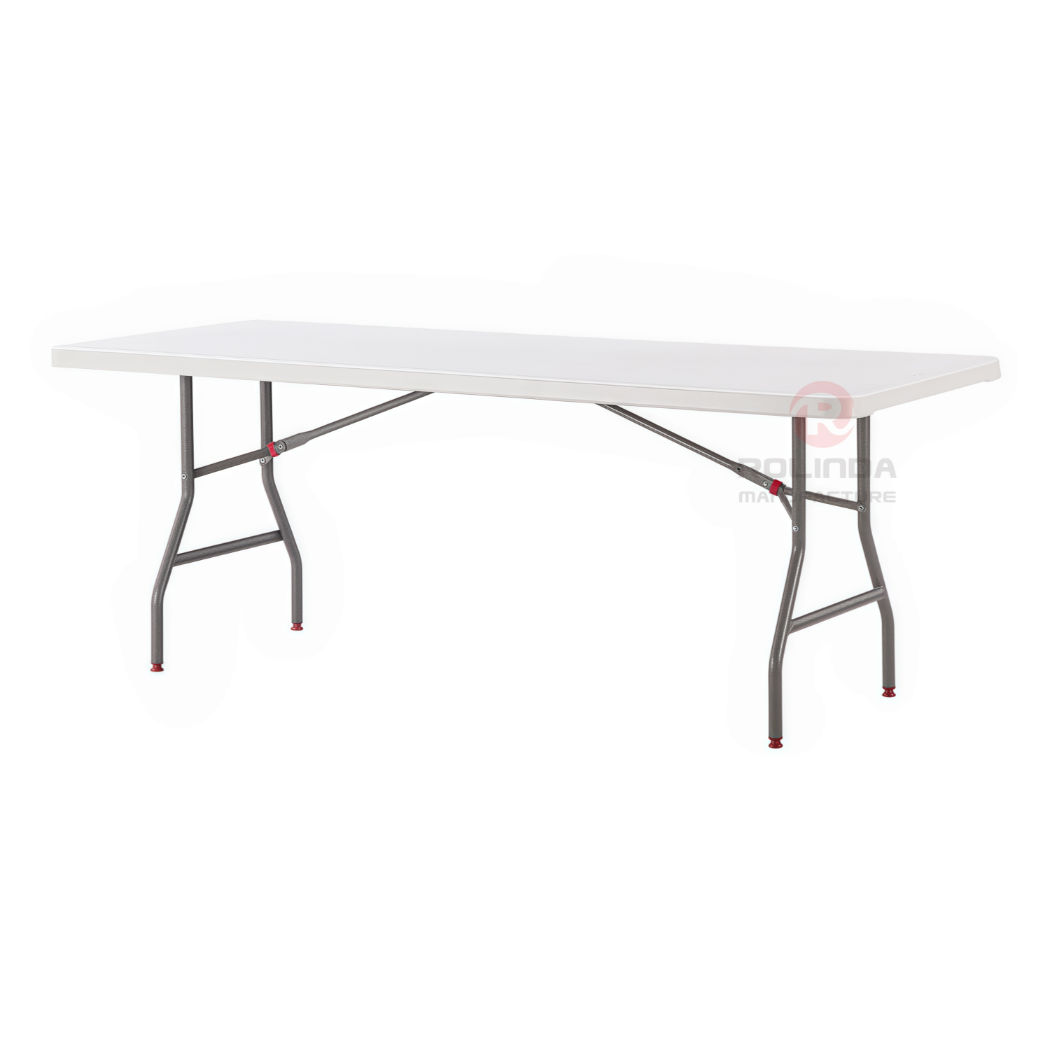 White wedding banquet party event with sturdy HDPE panels heavy-duty steel frame 200cm Regular Folding Table