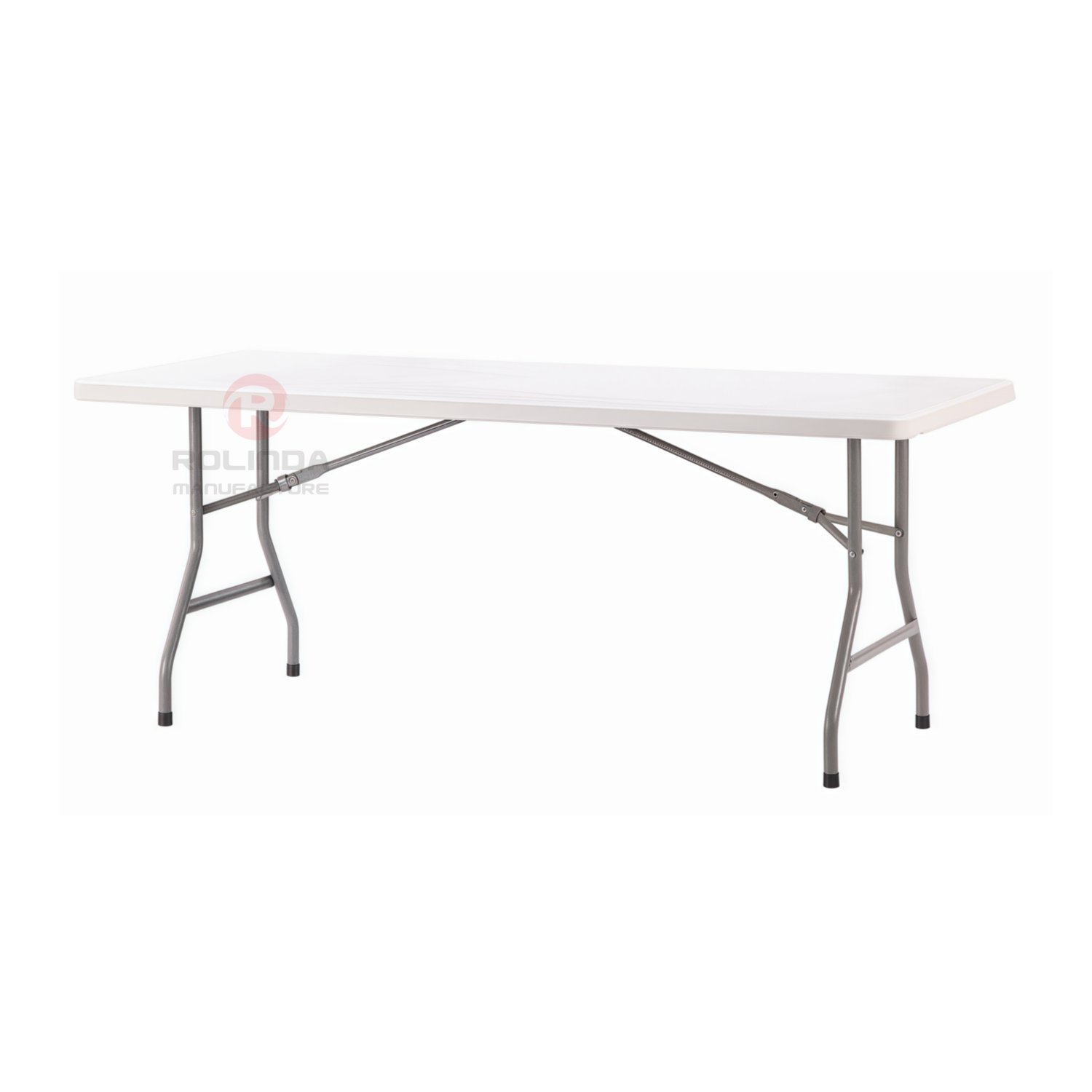 White wedding banquet party event with sturdy HDPE panels heavy-duty steel frame 200cm Regular Folding Table