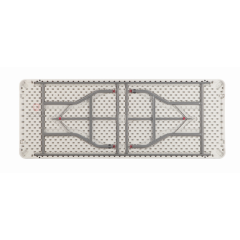 200cm rectangular table for wedding event, HDPE plastic panel coated steel pipe support, HDPE folding table