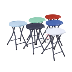 Colorful modern bedroom outdoor perforated HDPE plastic panel portable small round HDPE folding stool