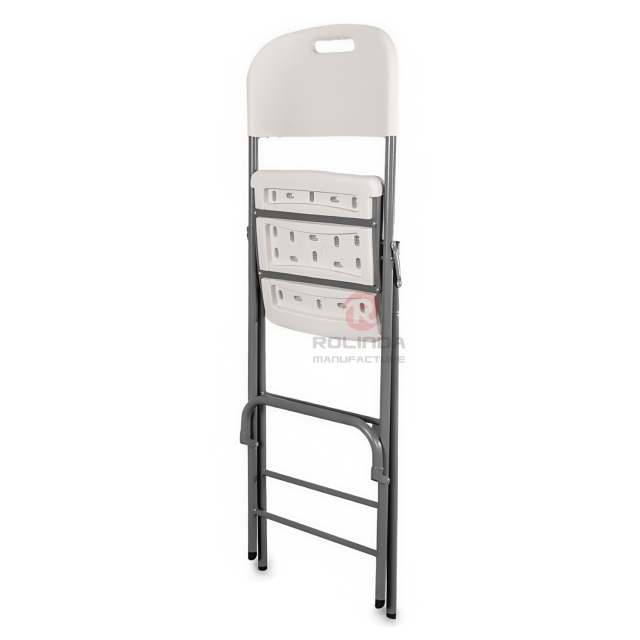 Wholesale Eco-Friendly garden balcony powder-coated finished steel frame PP plastic board HDPE folding chair