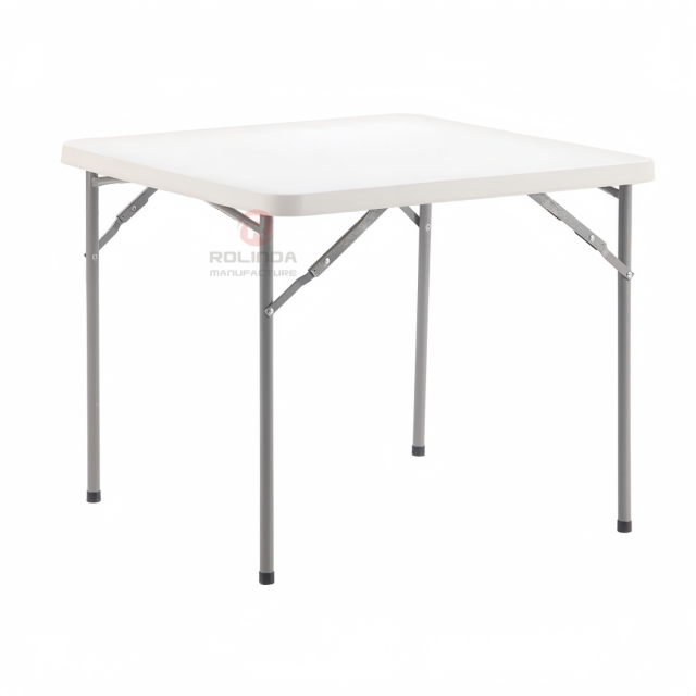 Modern white balcony garden with square HDPE plastic panels coated with metal supports HDPE folding table