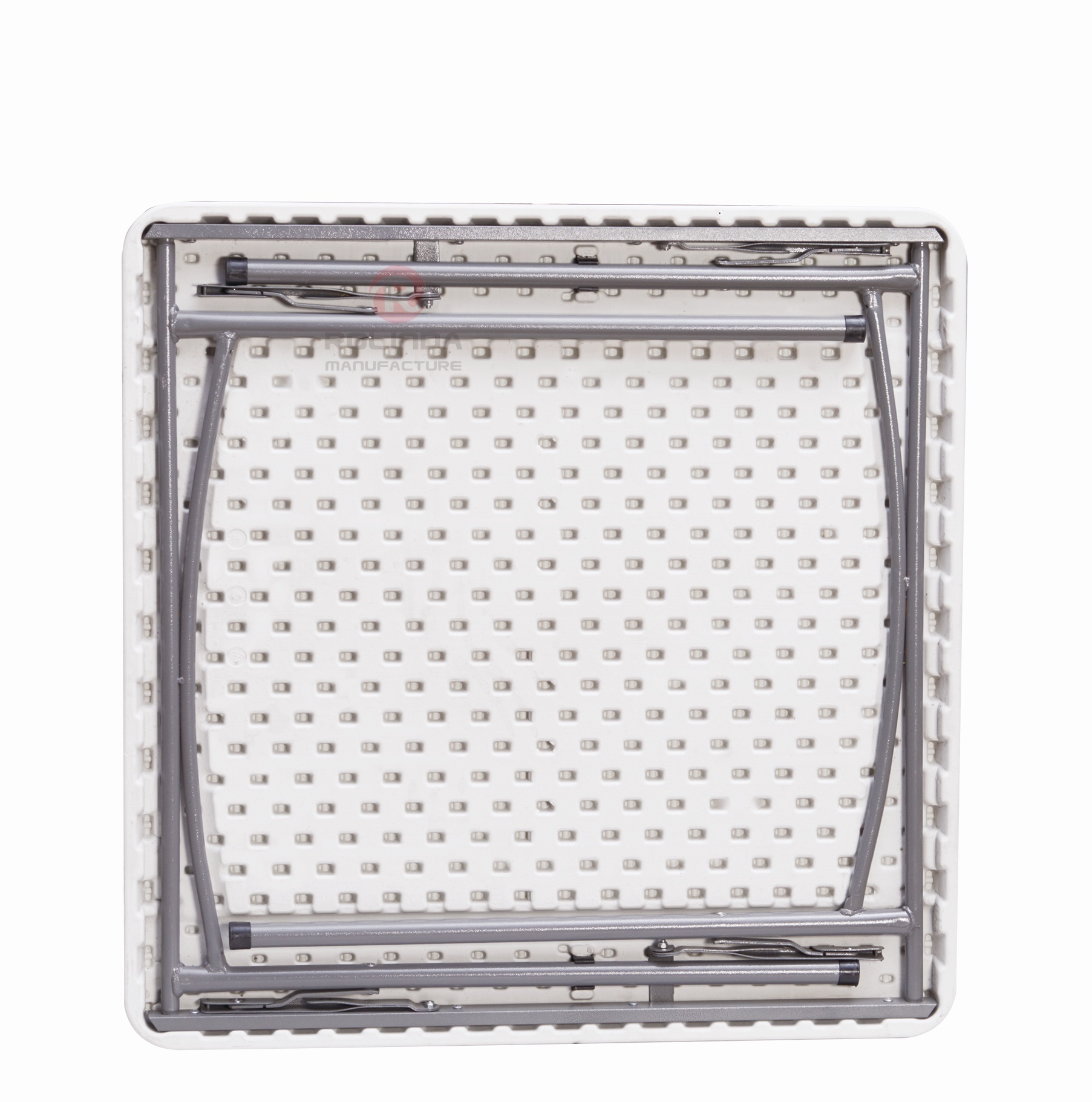Modern white balcony garden with square HDPE plastic panels coated with metal supports HDPE folding table