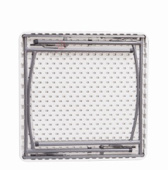 Modern white balcony garden with square HDPE plastic panels coated with metal supports HDPE folding table