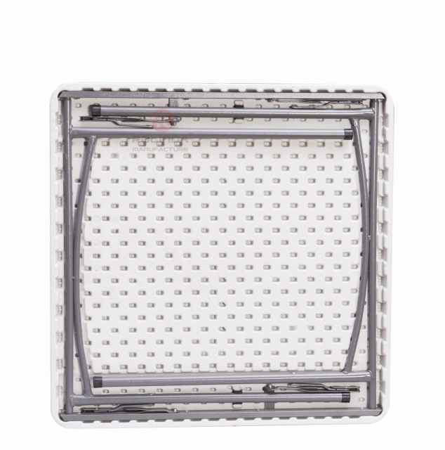 Modern white balcony garden with square HDPE plastic panels coated with metal supports HDPE folding table