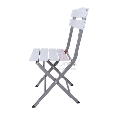 Sturdy Steel Frame, All-Weather & Low-Maintenance with Faux Wood HDPE Folding Chair