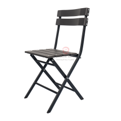 Sturdy Steel Frame, All-Weather & Low-Maintenance with Faux Wood HDPE Folding Chair