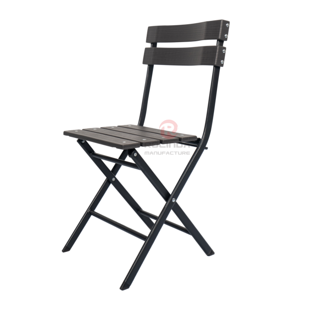 Sturdy Steel Frame, All-Weather & Low-Maintenance with Faux Wood HDPE Folding Chair