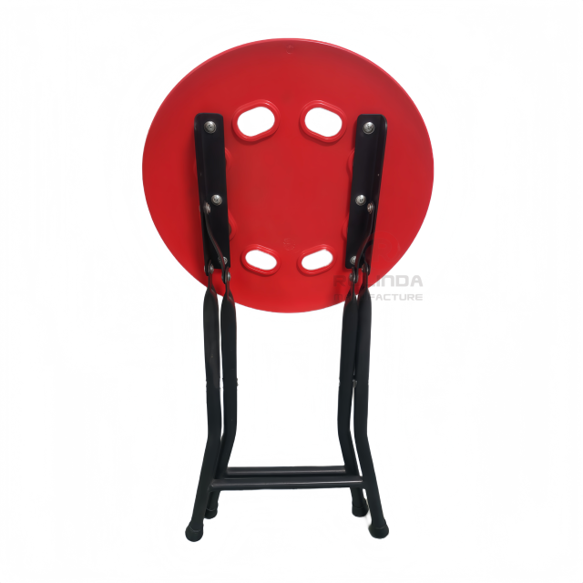 Colorful modern bedroom outdoor perforated HDPE plastic panel portable small round HDPE folding stool