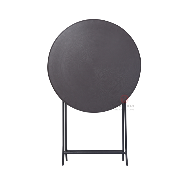 Wood-like balcony café outdoor terrace waterproof and rust-proof HDPE folding round table