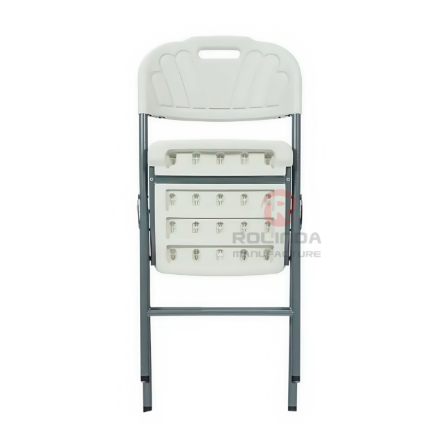 Waterproof outdoor durable HDPE plastic panel coated steel frame HDPE folding chair