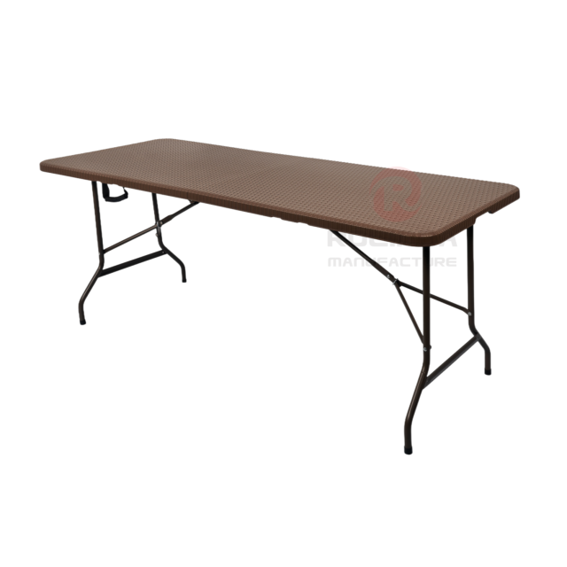 Woven pattern outdoor camping garden party waterproof office plastic thick panel HDPE folding table