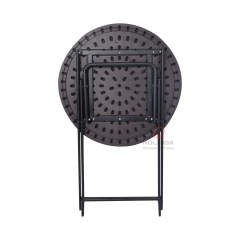 Wood-like balcony café outdoor terrace waterproof and rust-proof HDPE folding round table