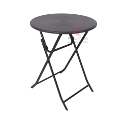 Wood-like balcony café outdoor terrace waterproof and rust-proof HDPE folding round table