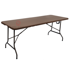 Woven pattern outdoor camping garden party waterproof office plastic thick panel HDPE folding table