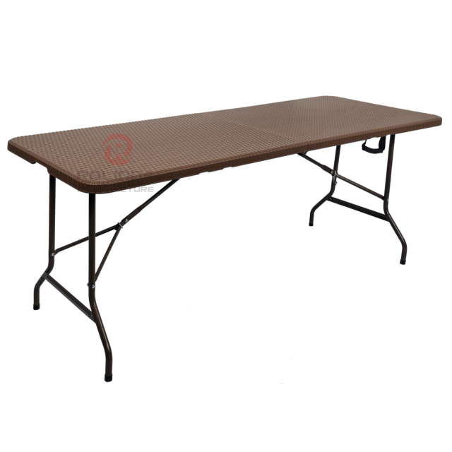 Woven pattern outdoor camping garden party waterproof office plastic thick panel HDPE folding table