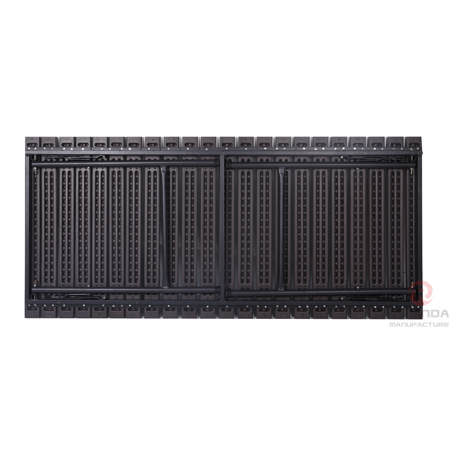 153cm rectangular balcony with wood-like HDPE plastic panels, rust-proof steel frame, and HDPE folding table