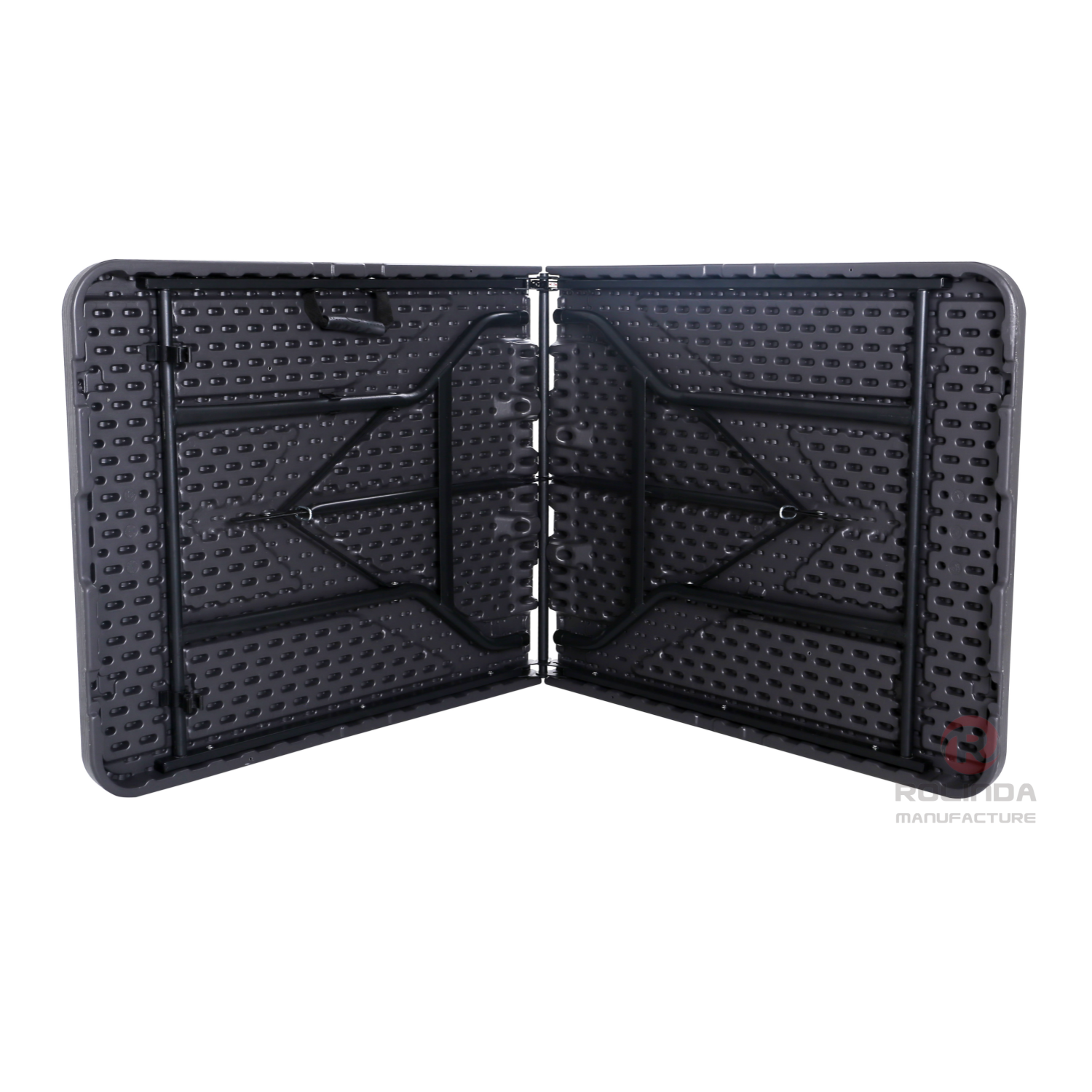 Outdoor deck camping waterproof and rust-proof 6ft HDPE panel steel frame structure imitation Faux Wood folding table