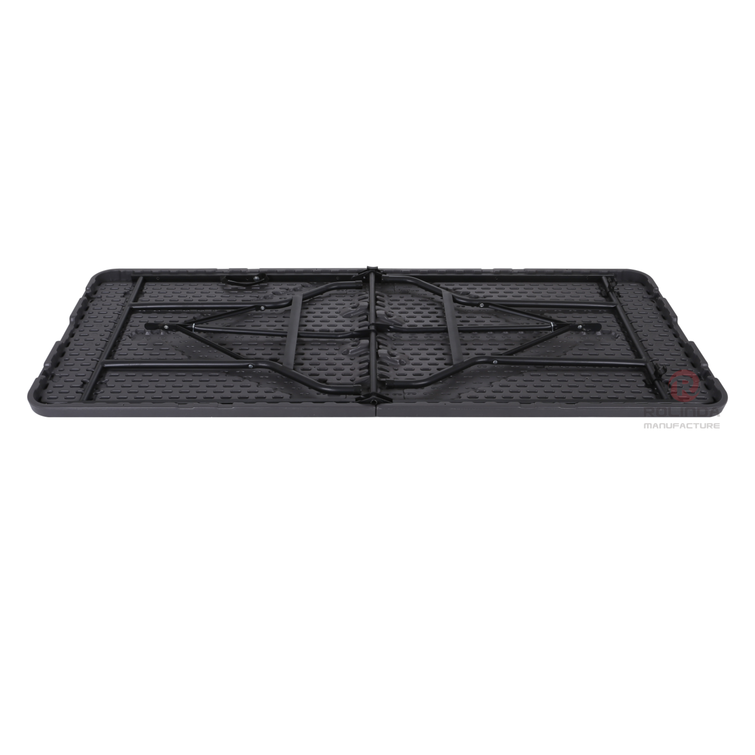 Outdoor deck camping waterproof and rust-proof 6ft HDPE panel steel frame structure imitation Faux Wood folding table