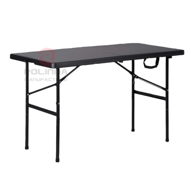 Wood-grain HDPE beer table and chair set, camping, garden, entertainment area HDPE folding table