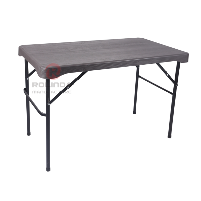 Wood-grain HDPE beer table and chair set, camping, garden, entertainment area HDPE folding table