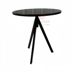 Best 70cm Round Wood Top Metal Leg Space-Saving Bar Bistro High Table Cocktail Table