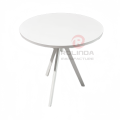 Wholesale Party Gathering Table with 70 Cm Round Wooden Tabletop Metal Legs Suitable for Saving Space Ideal for Cocktail Table