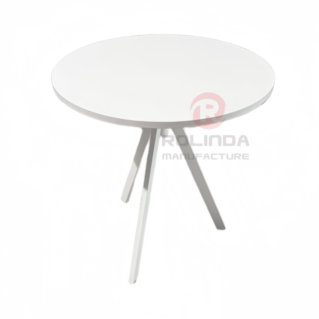Wholesale Party Gathering Table with 70 Cm Round Wooden Tabletop Metal Legs Suitable for Saving Space Ideal for Cocktail Table