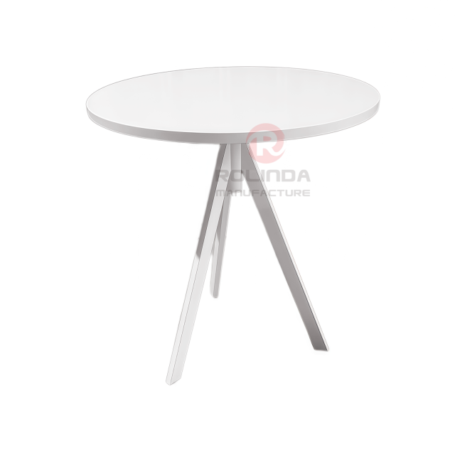 Wholesale Party Gathering Table with 70 Cm Round Wooden Tabletop Metal Legs Suitable for Saving Space Ideal for Cocktail Table