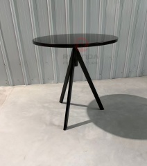 Best 70cm Round Wood Top Metal Leg Space-Saving Bar Bistro High Table Cocktail Table