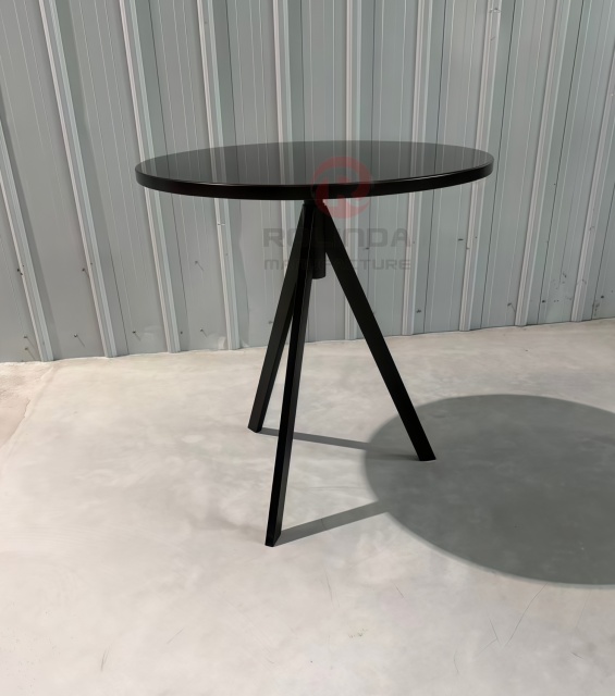 Best 70cm Round Wood Top Metal Leg Space-Saving Bar Bistro High Table Cocktail Table