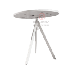Wholesale Party Gathering Table with 70 Cm Round Wooden Tabletop Metal Legs Suitable for Saving Space Ideal for Cocktail Table