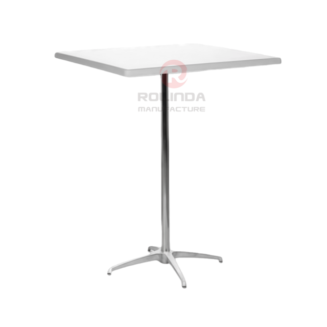 Best 70cm Round Wood Top Metal Leg Space-Saving Bar Bistro High Table Cocktail Table