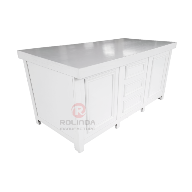 White rural style combined with European style for gatherings and dining events, wedding buffets, customizable solid wood buffet tables