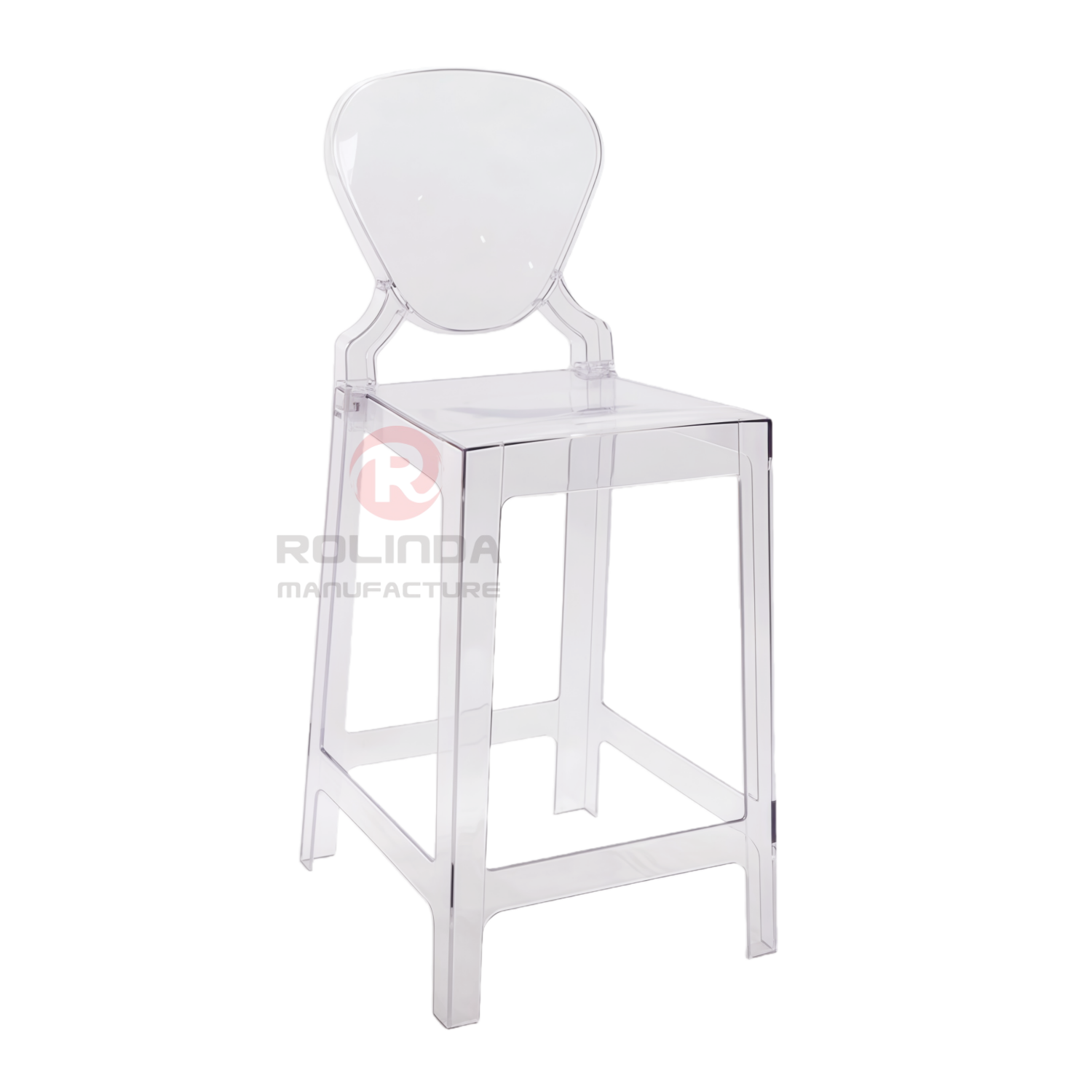 Triangular backrest transparent PC resin party activity garden swimming pool courtyard ghost chair