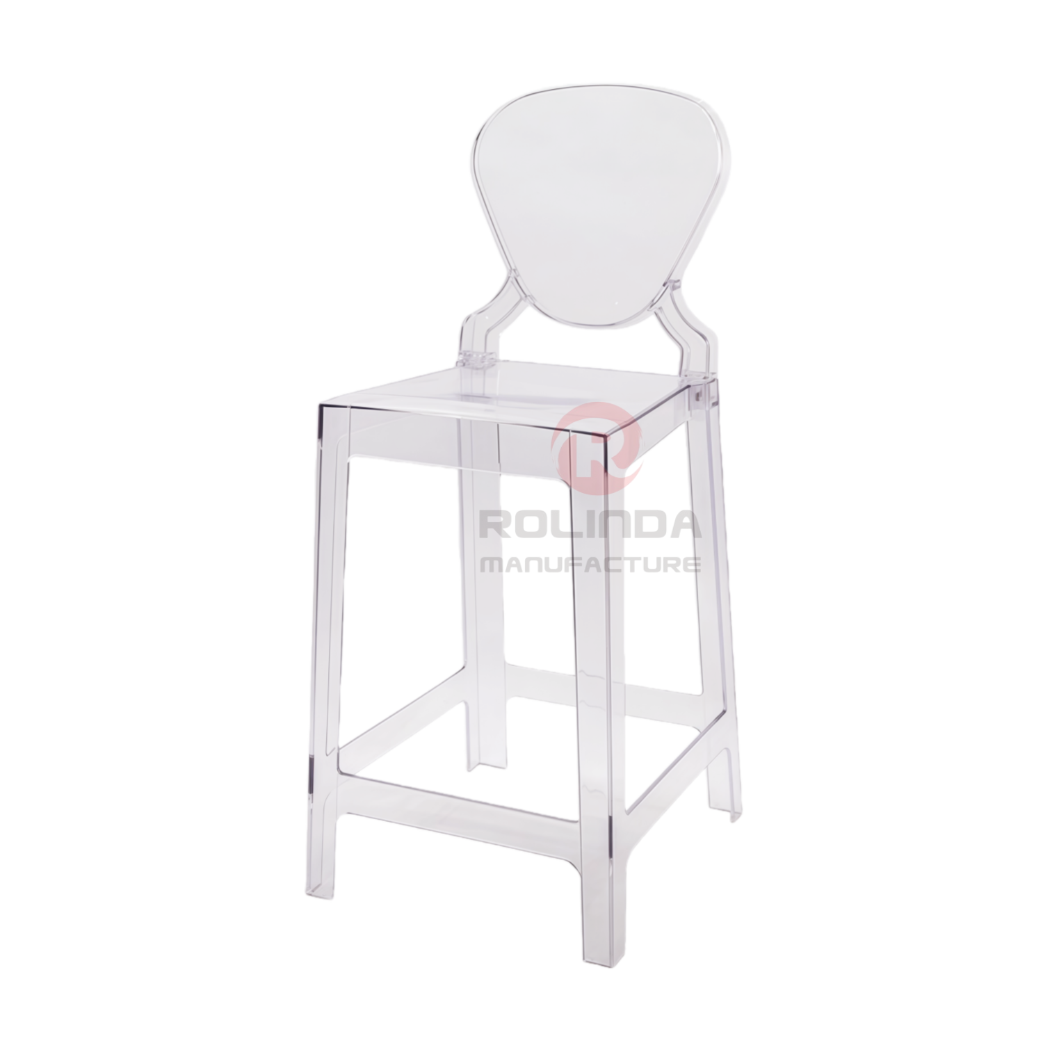 Triangular backrest transparent PC resin party activity garden swimming pool courtyard ghost chair