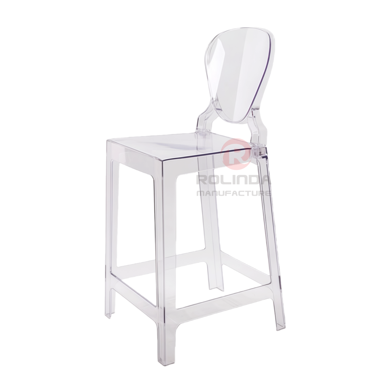 Triangular backrest transparent PC resin party activity garden swimming pool courtyard ghost chair