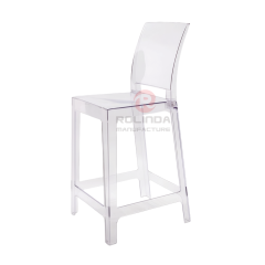 Best-Selling High-Quality Transparent Ghost Chair, PC Rectangular High-Back Resin Chair