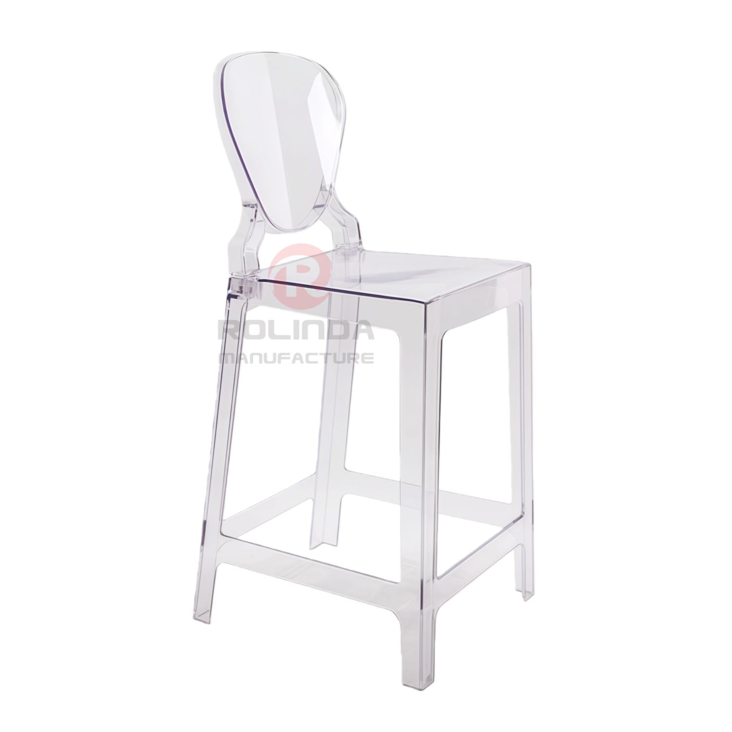 Triangular backrest transparent PC resin party activity garden swimming pool courtyard ghost chair