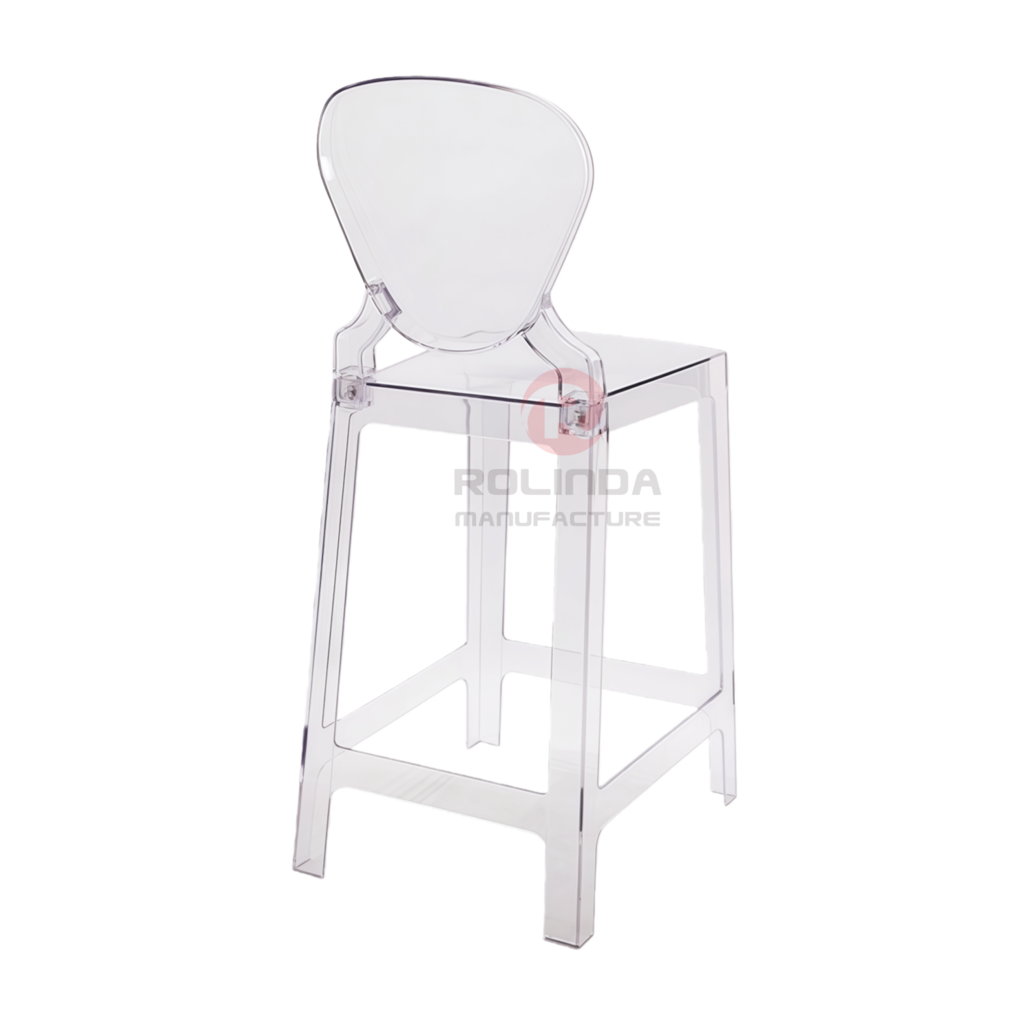 Triangular backrest transparent PC resin party activity garden swimming pool courtyard ghost chair