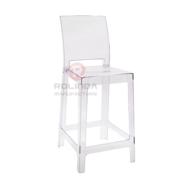 Best-Selling High-Quality Transparent Ghost Chair, PC Rectangular High-Back Resin Chair