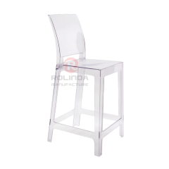 Best-Selling High-Quality Transparent Ghost Chair, PC Rectangular High-Back Resin Chair