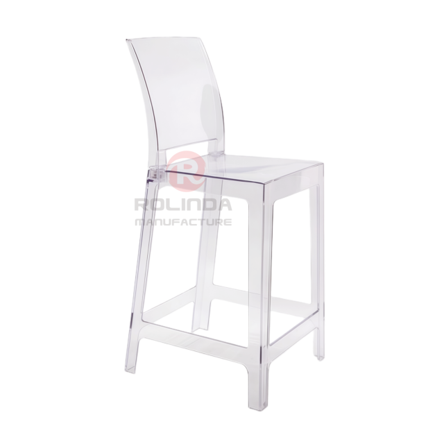 Best-Selling High-Quality Transparent Ghost Chair, PC Rectangular High-Back Resin Chair
