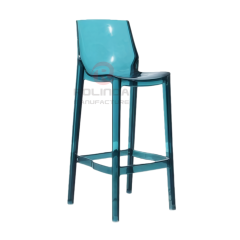 High-Quality Transparent Acrylic Nordic-Inspired Creative Bar Cafe Rectangular Back Resin Ghost Chair