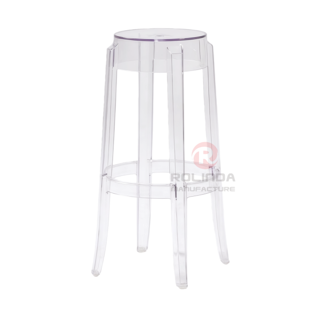 Hot-Selling Colorful Customizable Nordic-Style Stackable PC Reception Bar Transparent Resin Ghost Chair