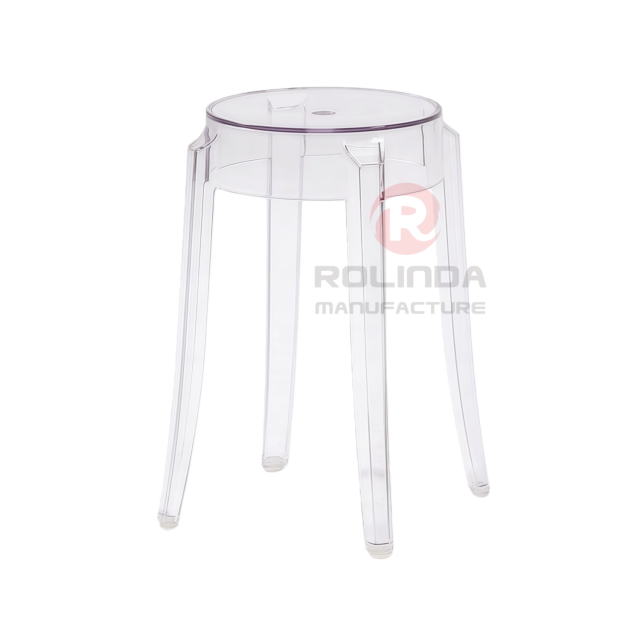 Hot-Selling Colorful Customizable Nordic-Style Stackable PC Reception Bar Transparent Resin Ghost Chair