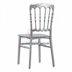 Silver black stackable French vintage wood Napoleon chair
