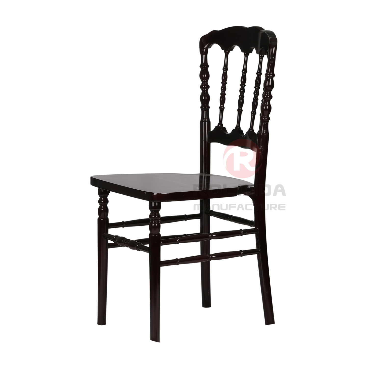 Silver black stackable French vintage wood Napoleon chair