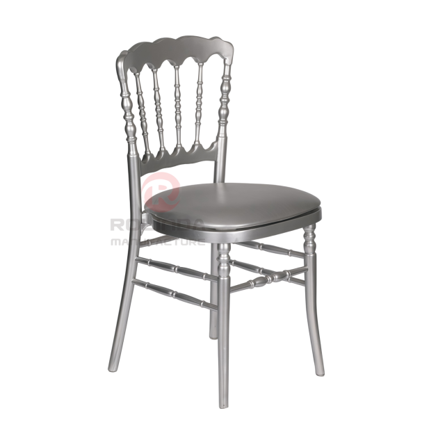 Silver black stackable French vintage wood Napoleon chair