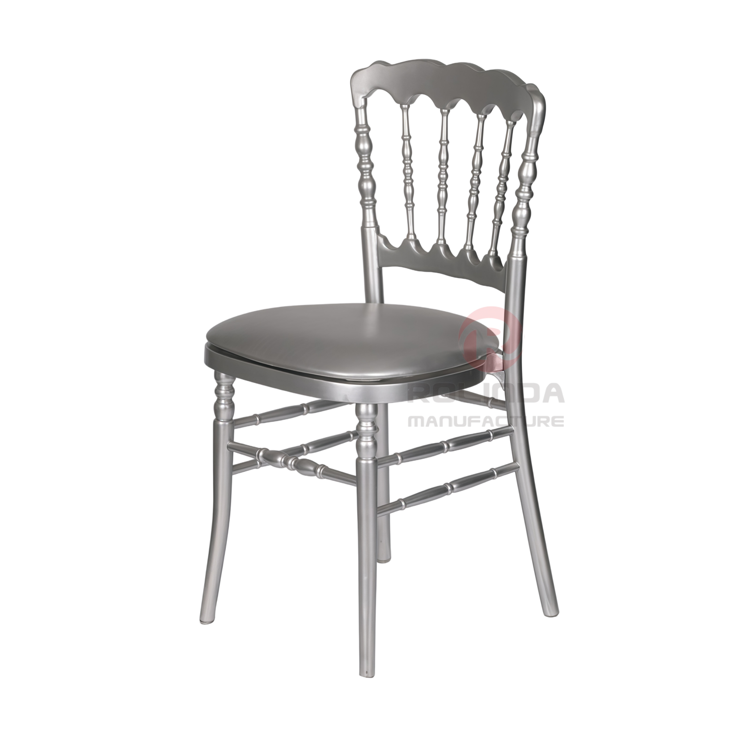 Silver black stackable French vintage wood Napoleon chair